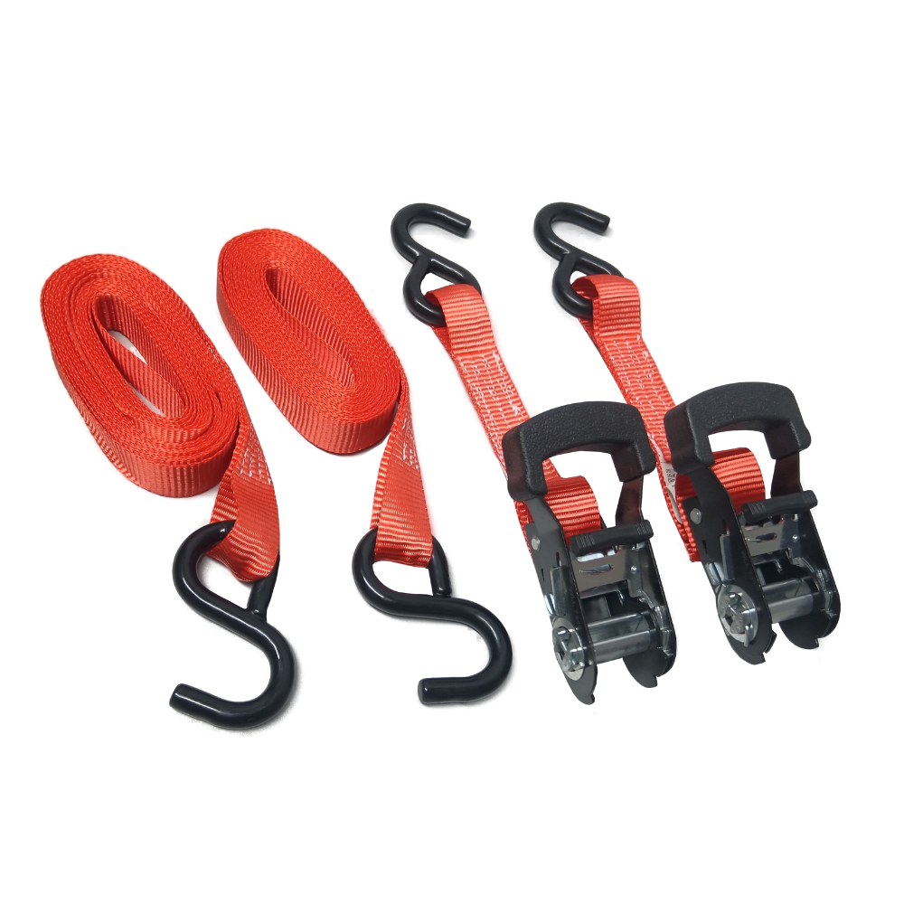 Dureno - 2 Ratchet Straps - 1000 KG Break Strength - 1" X 16.4' - 097R/25S2